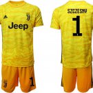 Juventus Wojciech Szczesny Goalkeeper Yellow Jersey Shorts Sets