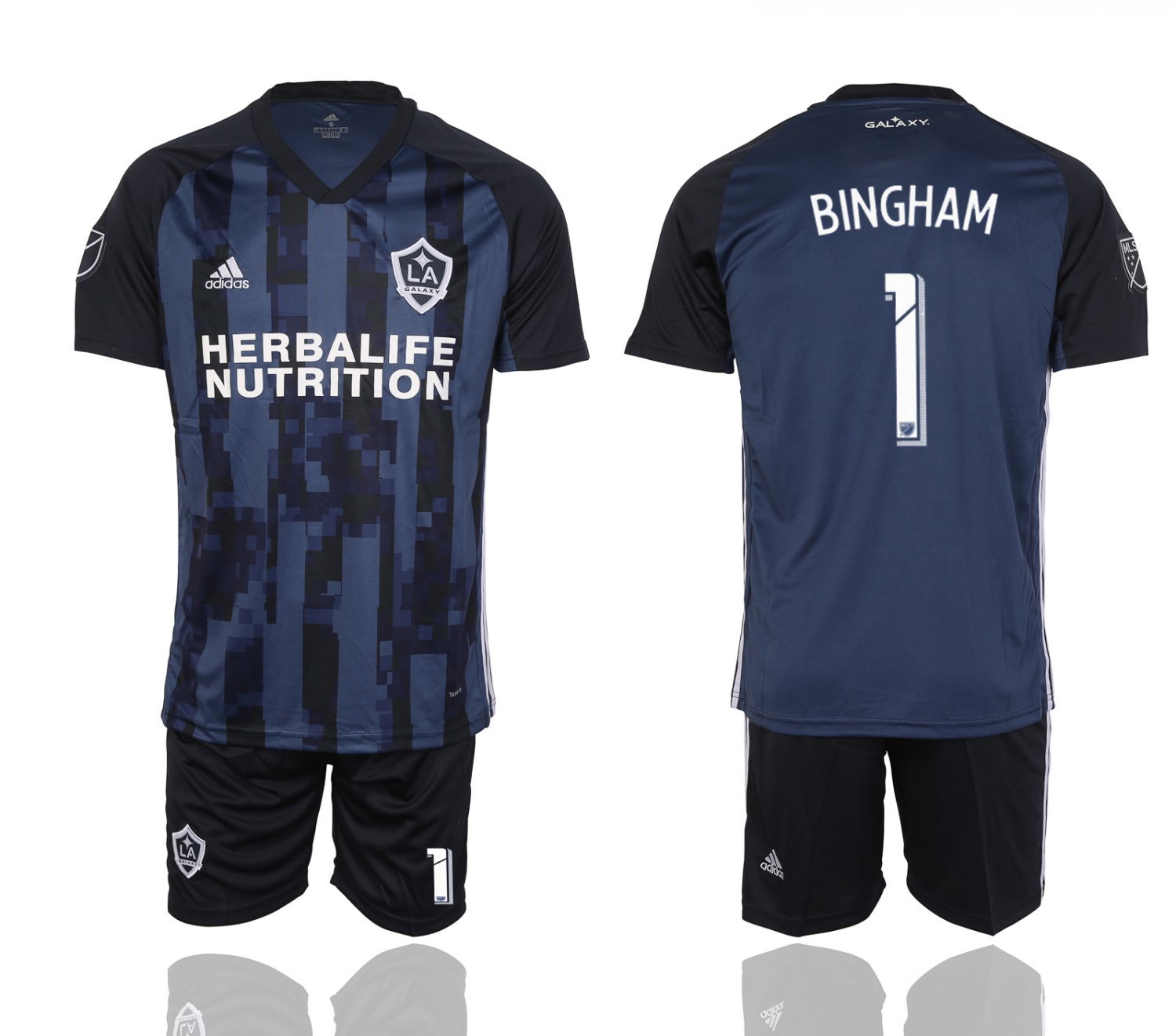 LA Galaxy Bingham Blue Away Jersey Shorts Soccer Sets