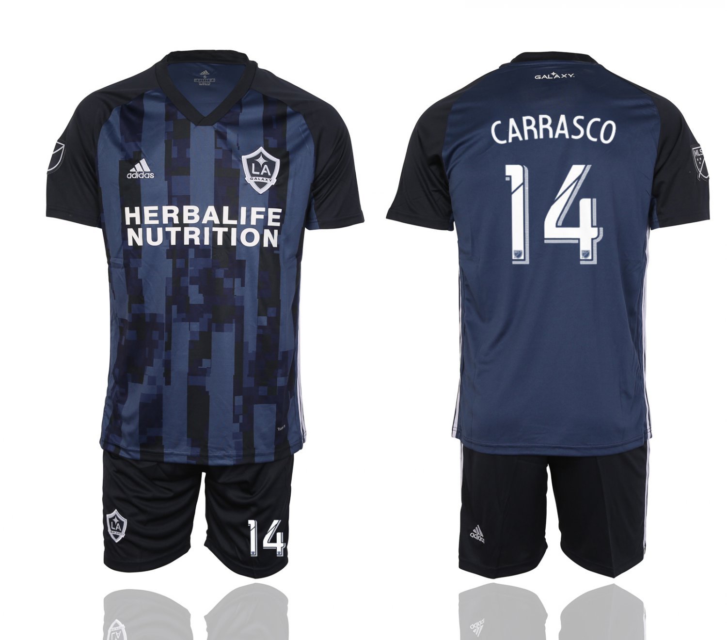 LA Galaxy CARRASCO Blue Away Jersey Shorts Soccer Sets
