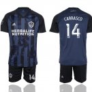 LA Galaxy CARRASCO Blue Away Jersey Shorts Soccer Sets
