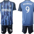LA Galaxy Ibrahimovic Blue Away Jersey Shorts Soccer Sets