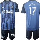 LA Galaxy LLETGET Blue Away Jersey Shorts Soccer Sets