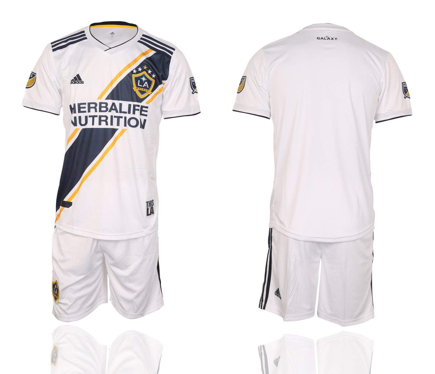 LA Galaxy White Home Team Jersey Shorts Soccer Sets