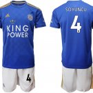 Leicester City Caglar Soyuncu Home Blue Jersey Shorts Sets