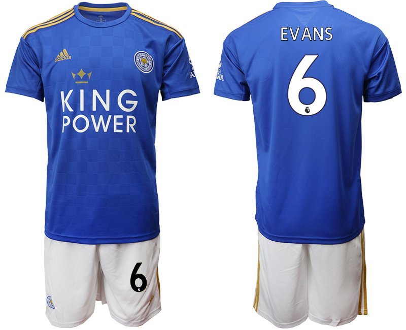 Leicester City Jonny Evans Home Blue Jersey Shorts Sets