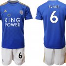 Leicester City Jonny Evans Home Blue Jersey Shorts Sets