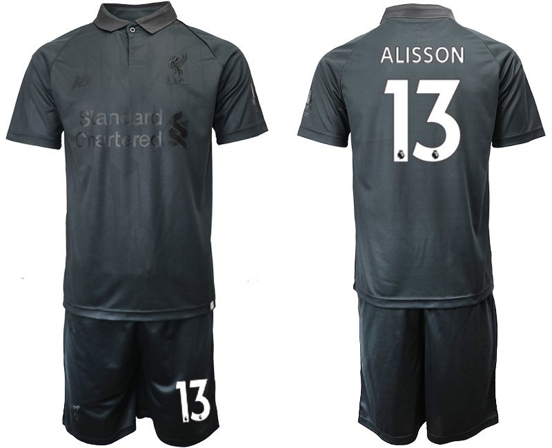 Liverpool Alisson Black Soccer Jersey Shorts Sets