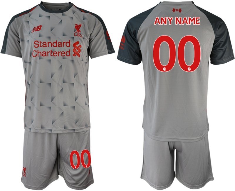 Liverpool Custom Grey Third Soccer Jersey Shorts Sets