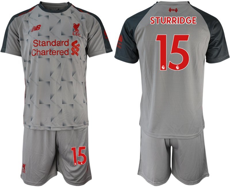 Liverpool Daniel Sturridge Grey Third Soccer Jersey Shorts Sets