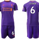 Liverpool Dejan Lovren Purple Away Soccer Jersey Shorts Sets