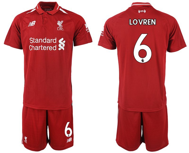Liverpool Dejan Lovren Red Home Soccer Jersey Shorts Sets
