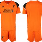 Liverpool Green Goalkeeper Orange Jersey Shorts Sets