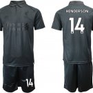 Liverpool Jordan Henderson Black Soccer Jersey Shorts Sets