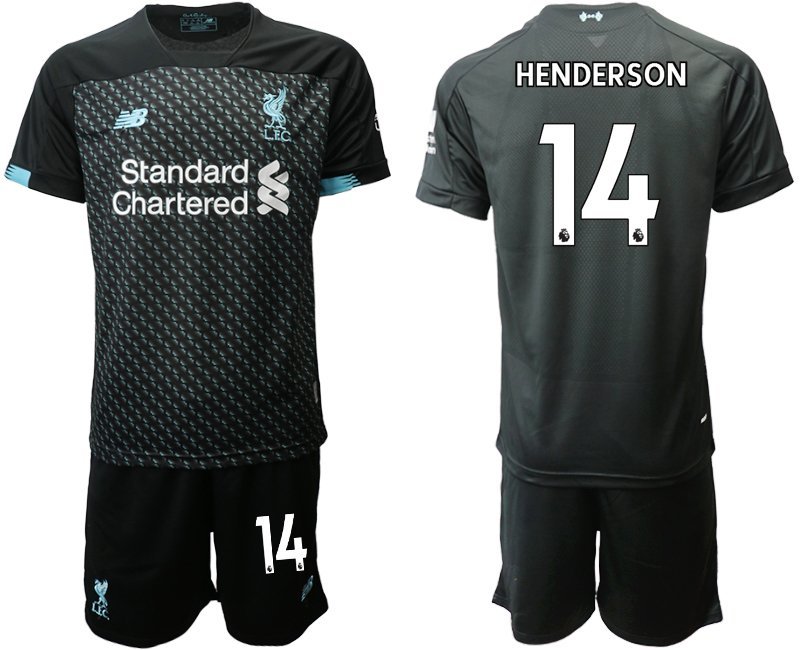 Liverpool Jordan Henderson Third Black Jersey Shorts Sets