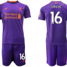 Liverpool Marko Grujic Purple Away Soccer Jersey Shorts Sets