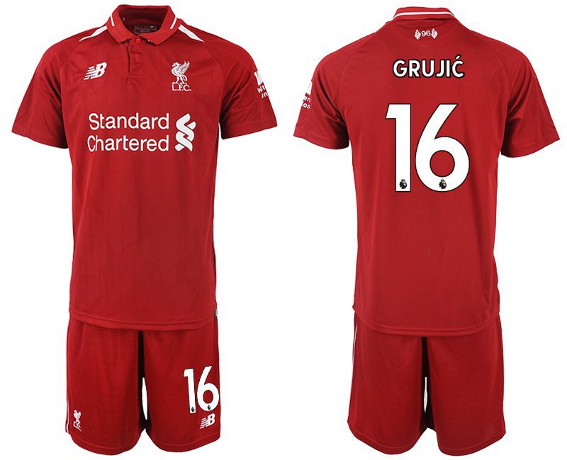 Liverpool Marko Grujic Red Home Soccer Jersey Shorts Sets