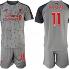 Liverpool Mohamed Salah Grey Third Soccer Jersey Shorts Sets