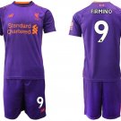 Liverpool Roberto Firmino Purple Away Soccer Jersey Shorts Sets