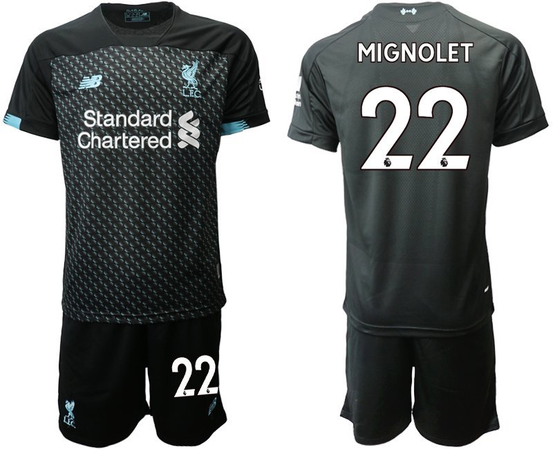 Liverpool Simon Mignolet Third Black Jersey Shorts Sets