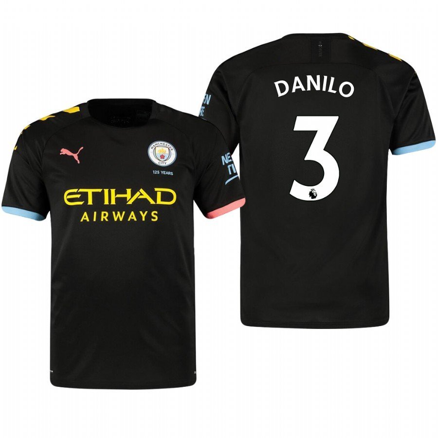 Manchester City #3 Danilo Away Black Jersey