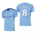 Manchester City #8 Ilkay Gundogan Home Blue Jersey