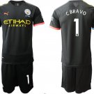 Manchester City Claudio Bravo Away Black Jersey Shorts Sets