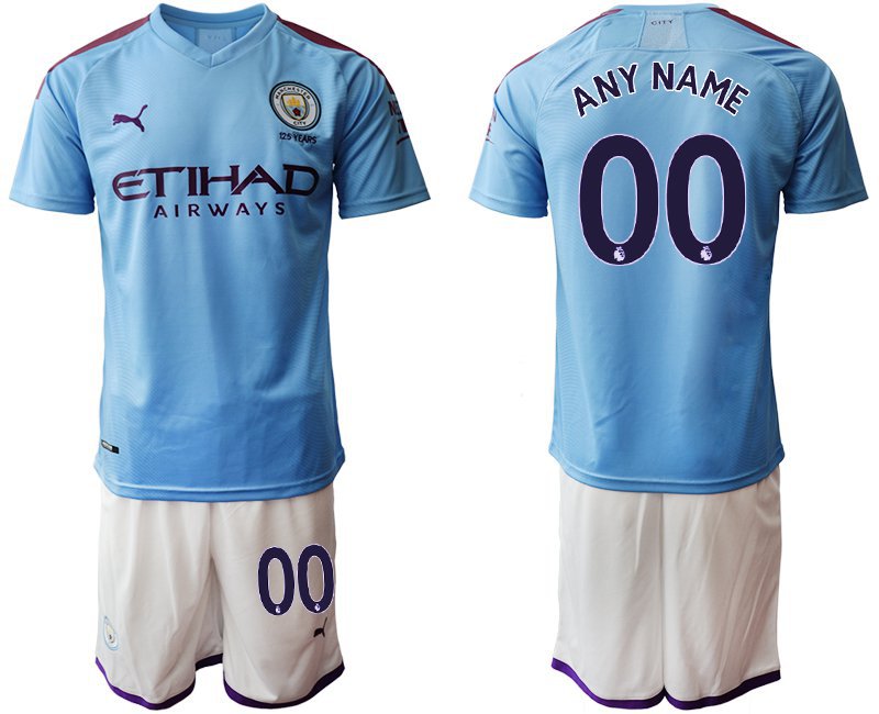Manchester City Home Blue Custom Jersey Shorts Sets