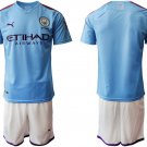 Manchester City Home Blue Team Jersey Shorts Sets