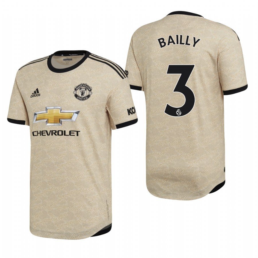 Manchester United #3 Eric Bailly Away Tan Jersey