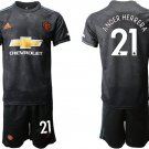 Manchester United Ander Herrera Third Black Jersey Shorts Sets