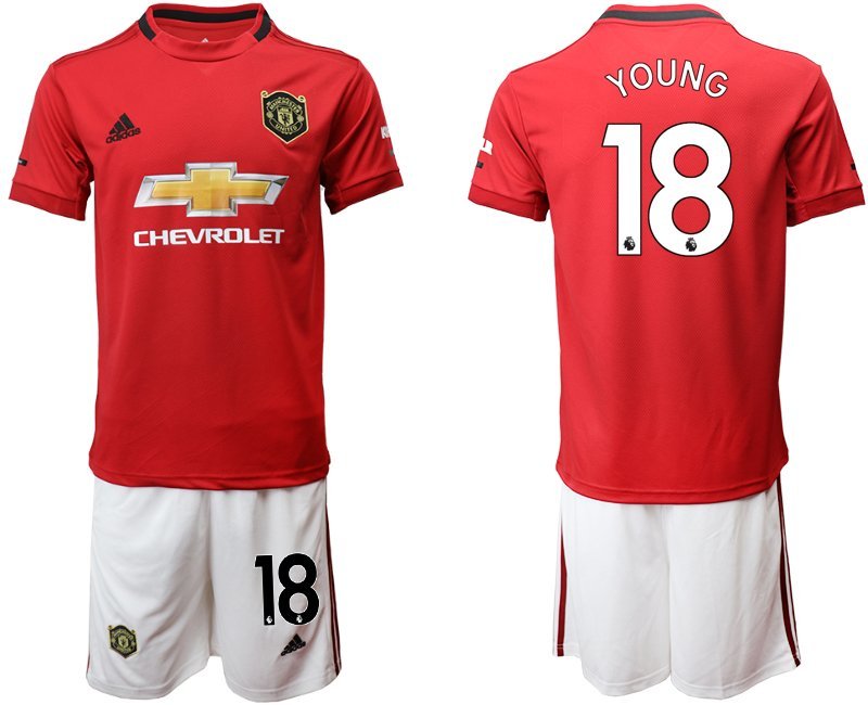 Manchester United Ashley Young Home Red Jersey Shorts Sets