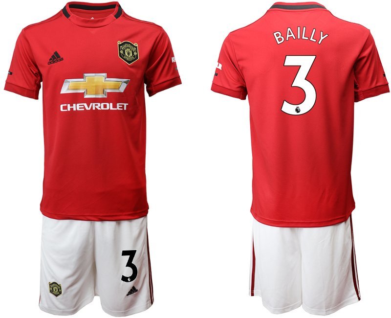 Manchester United Eric Bailly Home Red Jersey Shorts Sets