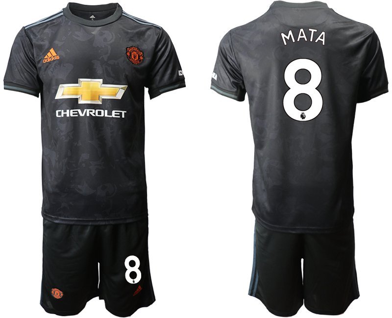 Manchester United Juan Mata Third Black Jersey Shorts Sets