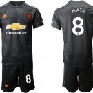 Manchester United Juan Mata Third Black Jersey Shorts Sets