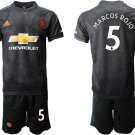 Manchester United Marcos Rojo Third Black Jersey Shorts Sets
