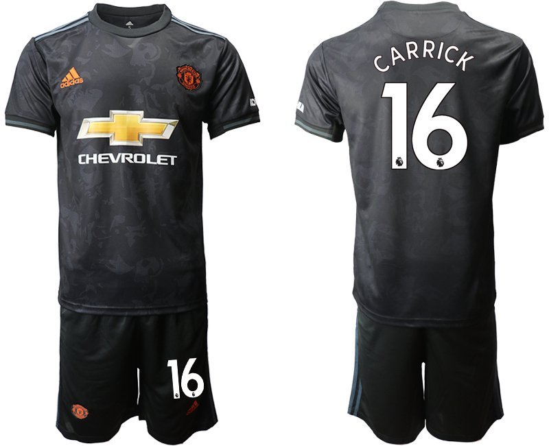 Manchester United Michael Carrick Third Black Jersey Shorts Sets
