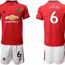Manchester United Paul Pogba Home Red Jersey Shorts Sets