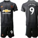 Manchester United Romelu Lukaku Third Black Jersey Shorts Sets