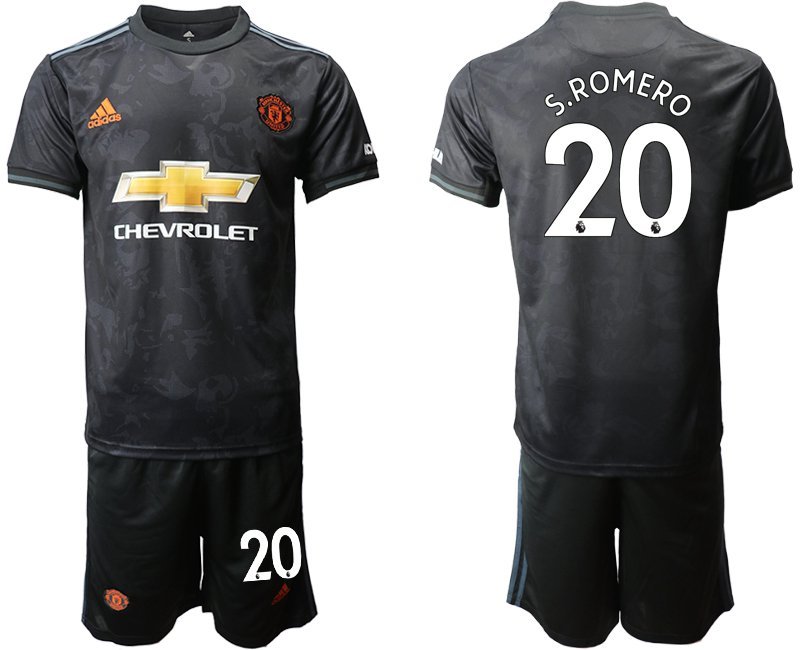 Manchester United Sergio Romero Third Black Jersey Shorts Sets