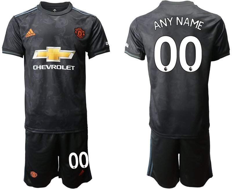 Manchester United Third Black Custom Jersey Shorts Sets