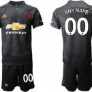 Manchester United Third Black Custom Jersey Shorts Sets