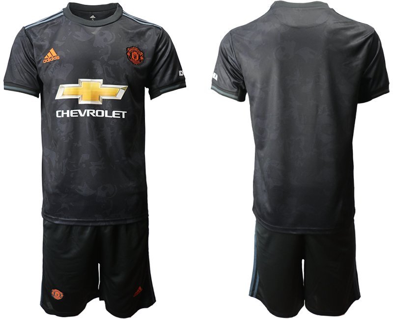 Manchester United Third Black Team Jersey Shorts Sets