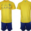 Men's Al Nassr Custom 202324 Yellow Away Soccer Jersey Suit