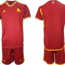Men's AS Roma Custom 202324 Red Home Soccer Jersey Suit