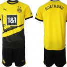 Men's Dortmund Custom 202324 YellowBlack Home Soccer Jersey Suit