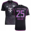 Men's FC Bayern München #25 FC Bayern Müller Black 202324 Away Soccer Jersey