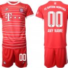 Men's FC Bayern München Custom 2223 Red Home Soccer Jersey Suit