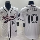 Men's Inter Miami CF #10 Lionel Messi White Cool Base Stitched Baseball Jersey