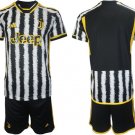 Men's Juventus FC Custom 202324 WhiteBlack Home Soccer Jersey Suit