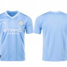 Men's Manchester City Blank 202324 Blue Away Soccer Jersey
